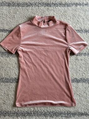 Ambiance Blush Pink Velvet Top 90s Y2K small
